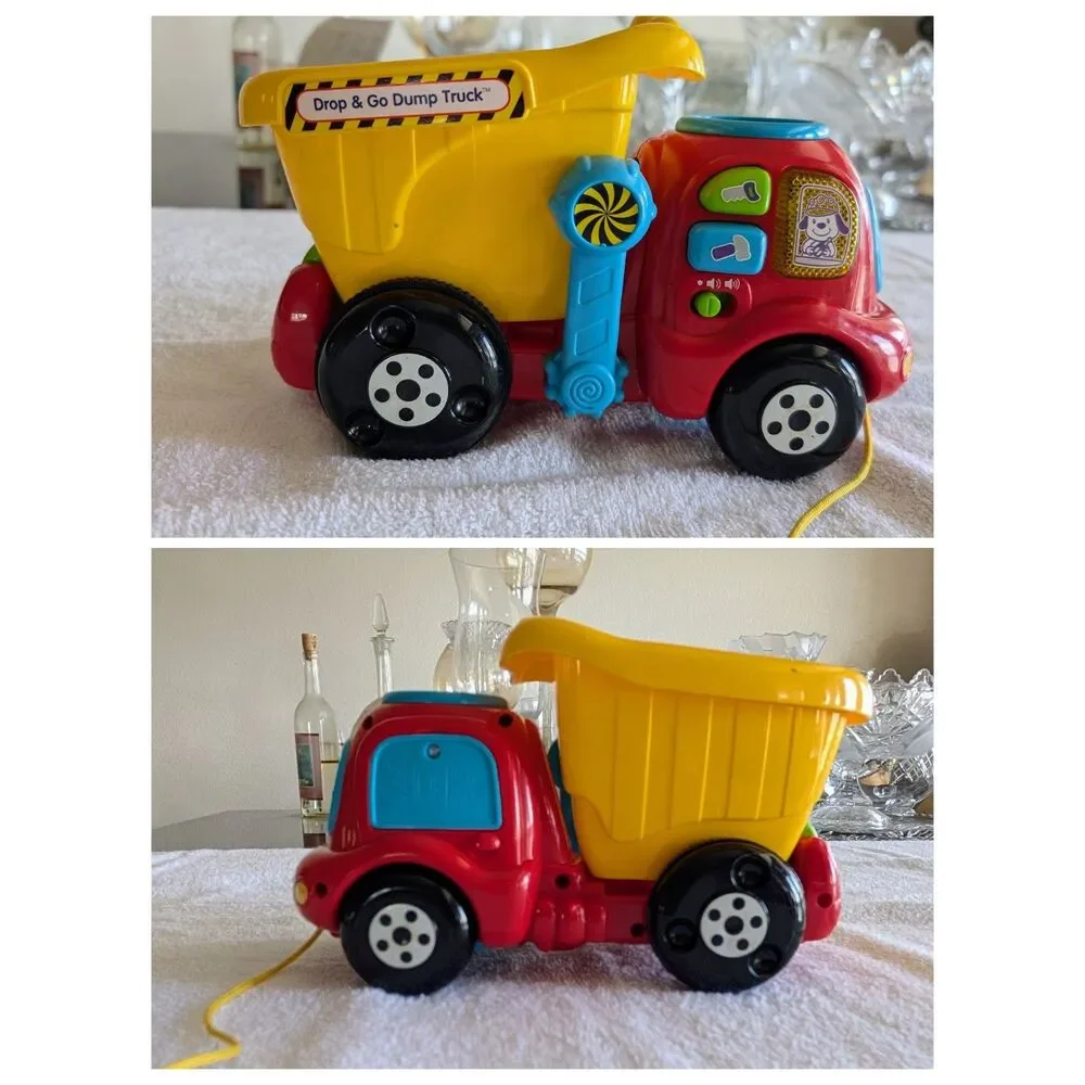 Lot of 3 Paw Patrol Chase Plush&VTech Drop & Go Dump Truck Toy Bundle